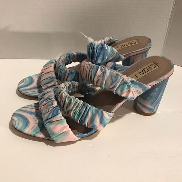 Deltan Sandals Women's Size 8 Mint Three Band Slide Round Heel NWOT - Picture 11 of 13